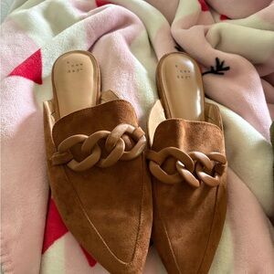 A New Day Tan Chain Detail Mules